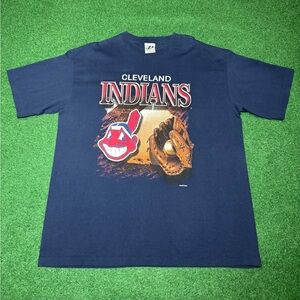 Cleveland Indians Vintage 90s Y2K MLB Baseball Graphic XXL T Shirt 24x32